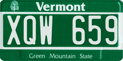 VT license plate XQW659