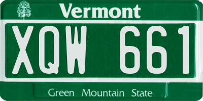 VT license plate XQW661
