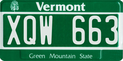 VT license plate XQW663
