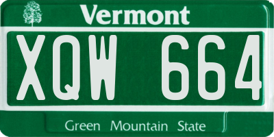 VT license plate XQW664