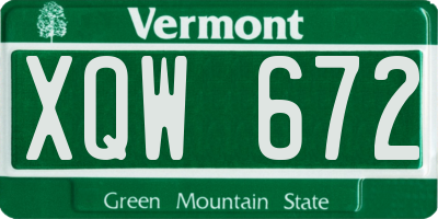 VT license plate XQW672