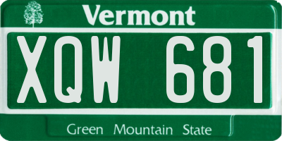 VT license plate XQW681