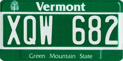 VT license plate XQW682