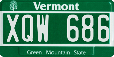 VT license plate XQW686