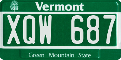 VT license plate XQW687
