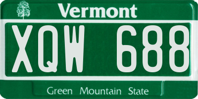 VT license plate XQW688