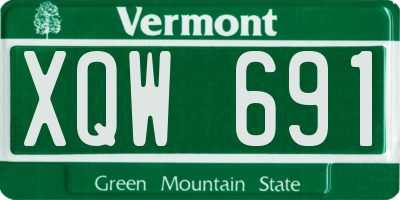 VT license plate XQW691