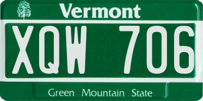 VT license plate XQW706