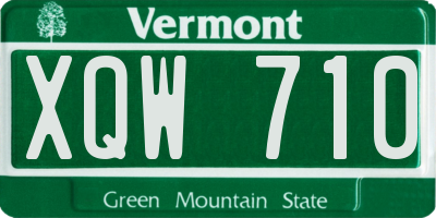 VT license plate XQW710