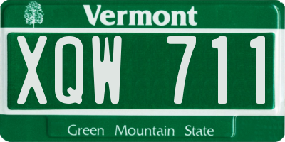 VT license plate XQW711