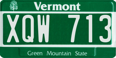 VT license plate XQW713