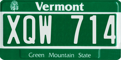 VT license plate XQW714