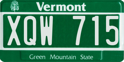 VT license plate XQW715