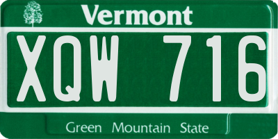 VT license plate XQW716