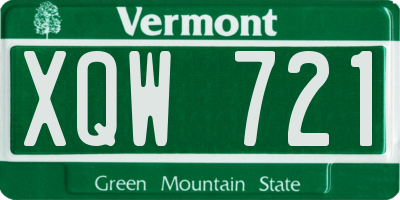 VT license plate XQW721