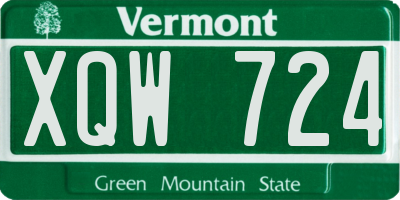 VT license plate XQW724