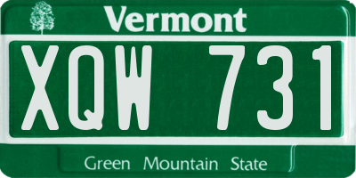 VT license plate XQW731