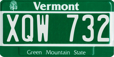 VT license plate XQW732