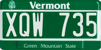 VT license plate XQW735