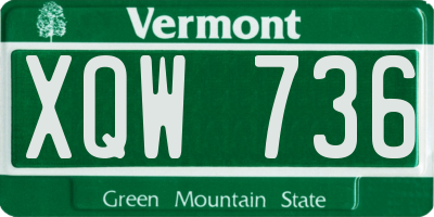 VT license plate XQW736