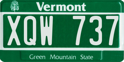 VT license plate XQW737