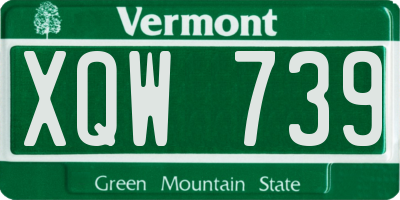 VT license plate XQW739