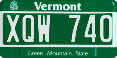 VT license plate XQW740