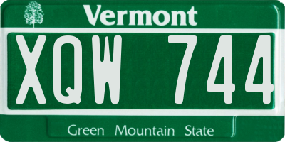 VT license plate XQW744