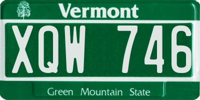 VT license plate XQW746