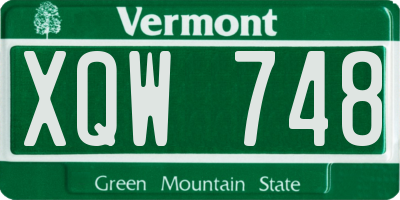 VT license plate XQW748