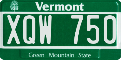 VT license plate XQW750