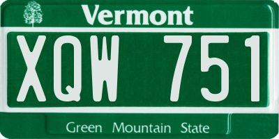 VT license plate XQW751