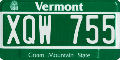 VT license plate XQW755