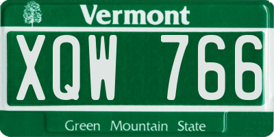 VT license plate XQW766