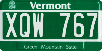VT license plate XQW767