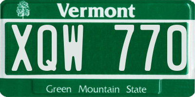 VT license plate XQW770