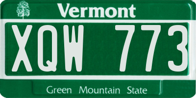 VT license plate XQW773