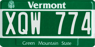 VT license plate XQW774