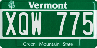 VT license plate XQW775