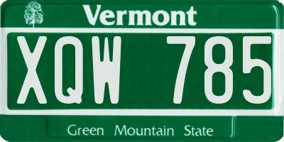 VT license plate XQW785