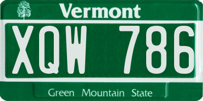 VT license plate XQW786