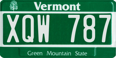 VT license plate XQW787