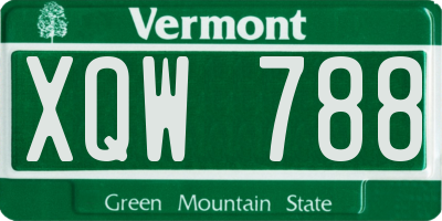 VT license plate XQW788