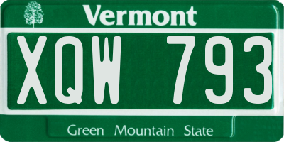 VT license plate XQW793
