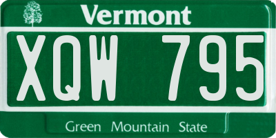 VT license plate XQW795