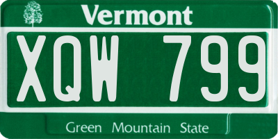 VT license plate XQW799