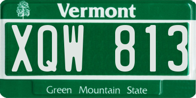VT license plate XQW813