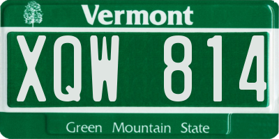 VT license plate XQW814