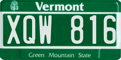 VT license plate XQW816