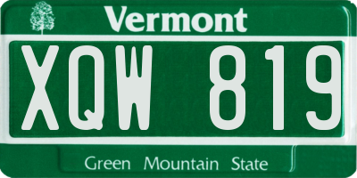 VT license plate XQW819